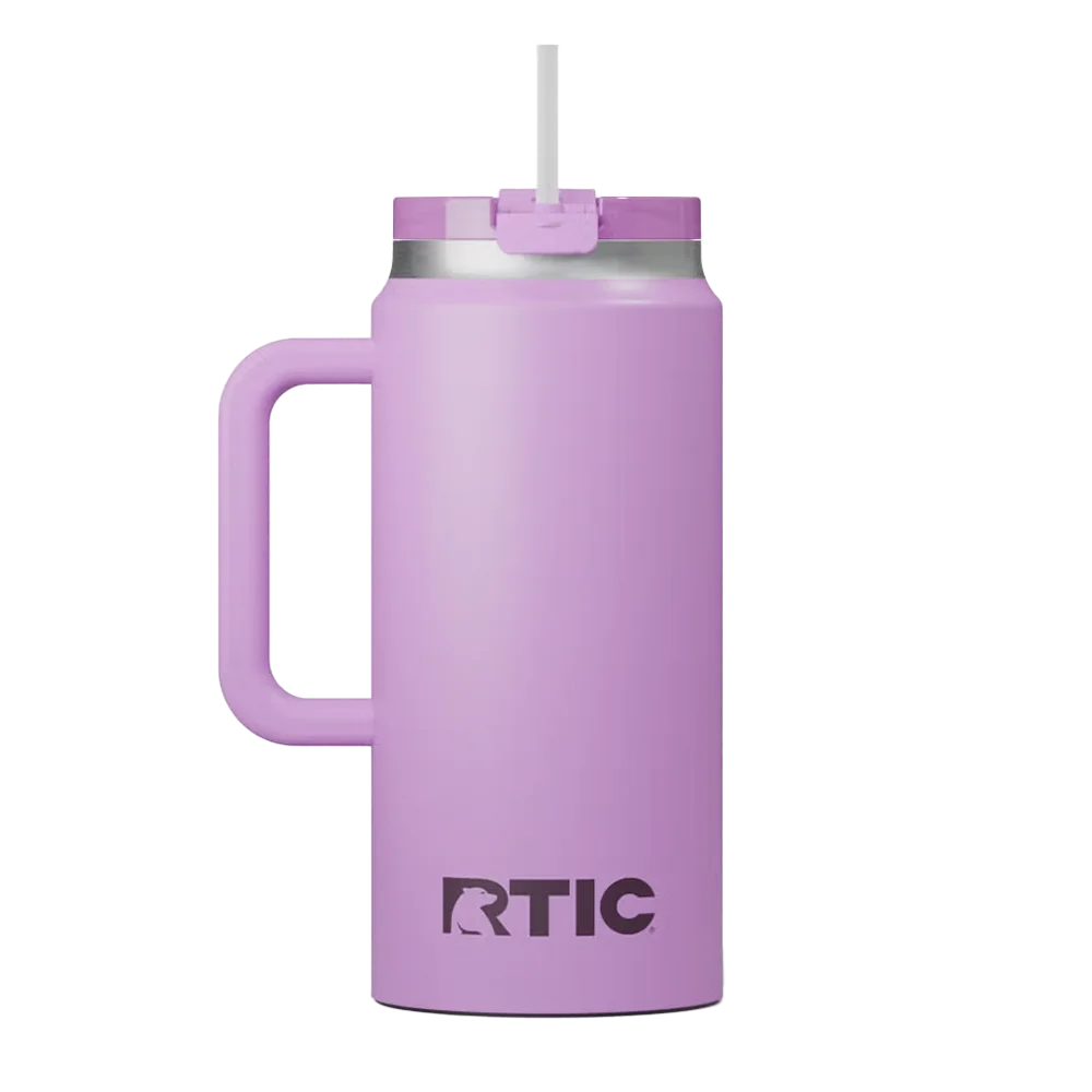 Back customization side of the RTIC Road Trip Tumbler 64 oz in Lavender 