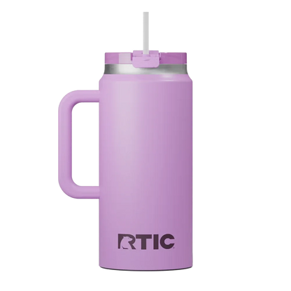 Back customization side of the RTIC Road Trip Tumbler 64 oz in Lavender 