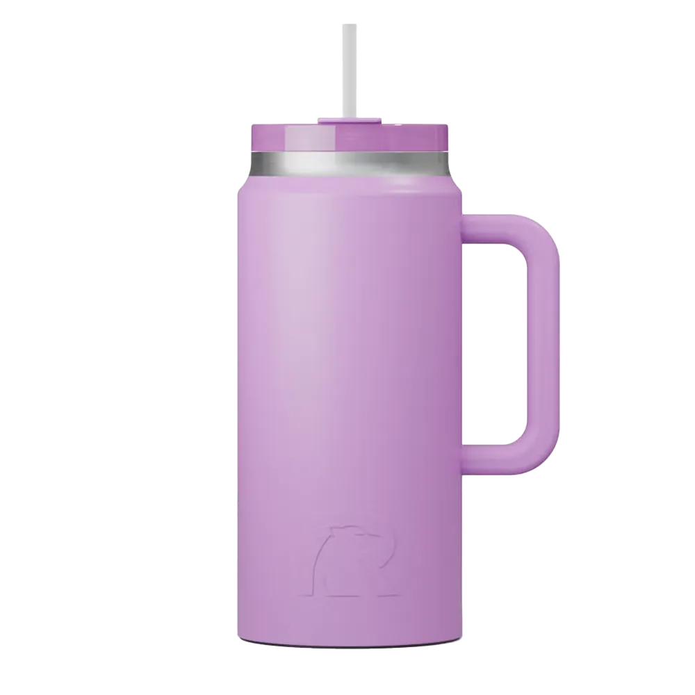 Front customization side of the RTIC Road Trip Tumbler 64 oz in Lavender 