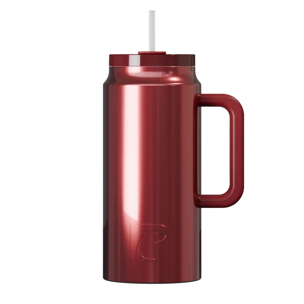 Front customization side of the RTIC Road Trip Tumbler 64 oz in Black Cherry 