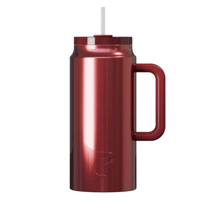 Front customization side of the RTIC Road Trip Tumbler 64 oz in Black Cherry 