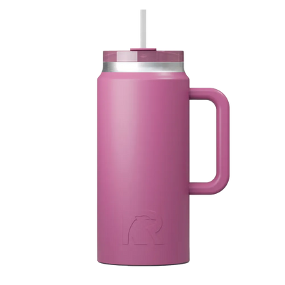 Front customization side of the RTIC Road Trip Tumbler 64 oz in Orchid 