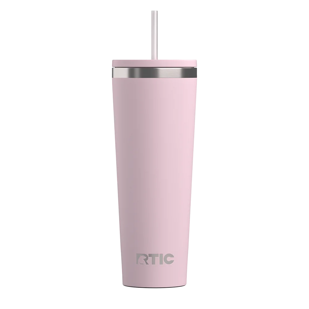 Back customization side of the RTIC Everyday Tumbler 28 oz in Pale Pink 