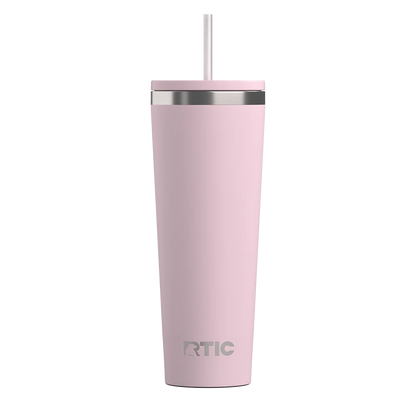 Back customization side of the RTIC Everyday Tumbler 28 oz in Pale Pink 