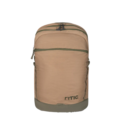 Front customization side of the RTIC Road Trip Backpack in Trailblazer 