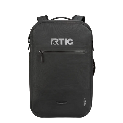 Front customization side of the RTIC Ultra-Dry Backpack 26 lt in Black and Graphite 