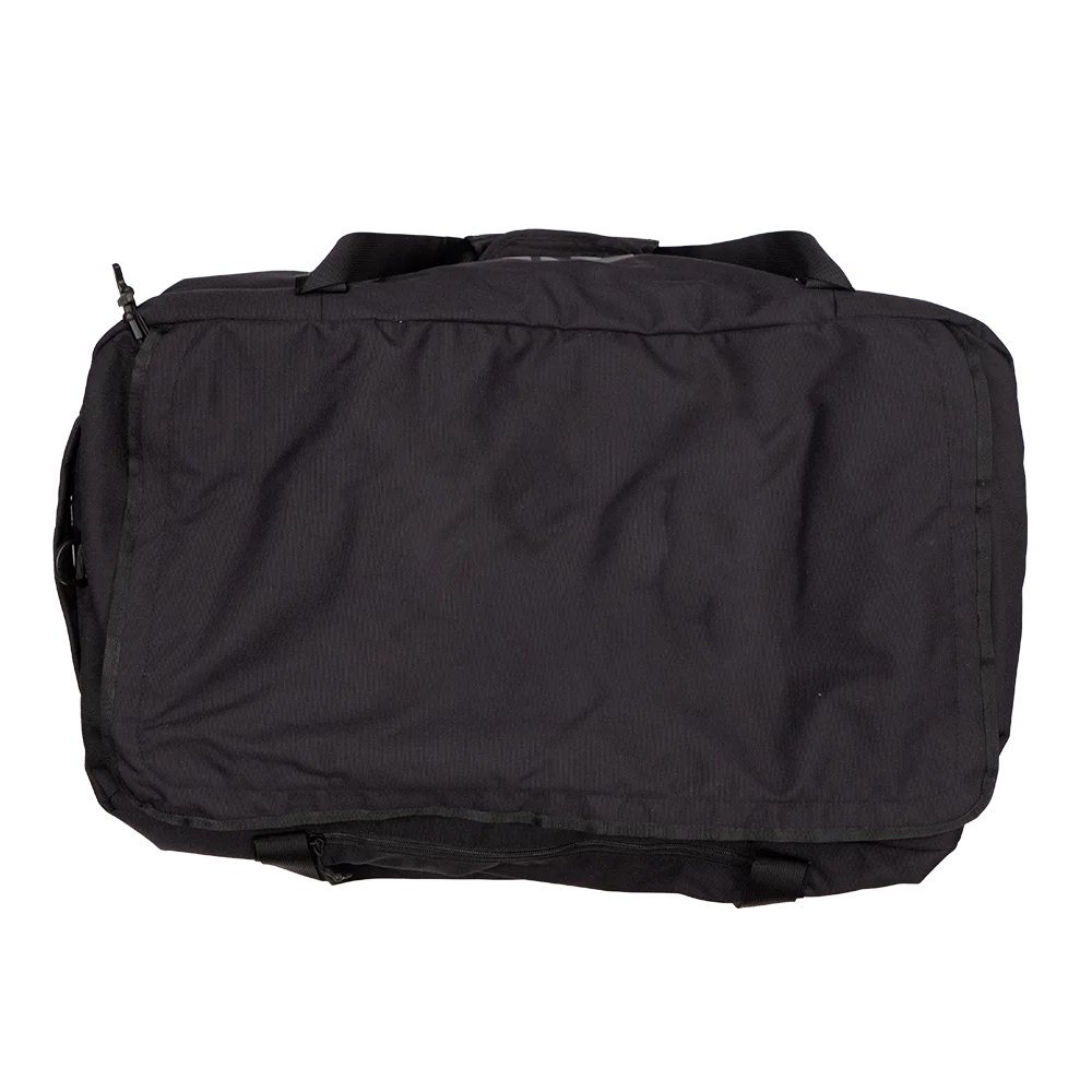 Front customization side of the RTIC Road Trip Duffle Bag Large in Black 