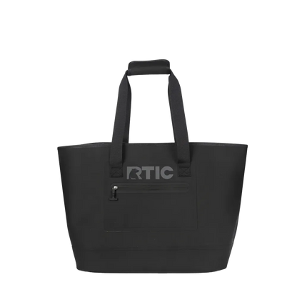 Front customization side of the RTIC Ultra Tough Tote Large in Black 