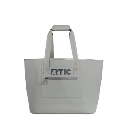 Front customization side of the RTIC Ultra Tough Tote Large in Granite 