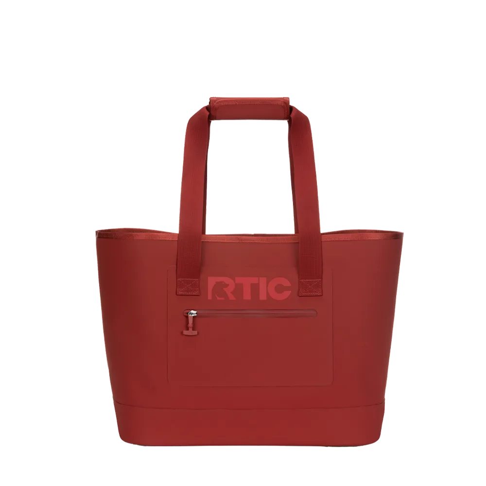 Front customization side of the RTIC Ultra Tough Tote Large in Black Cherry 