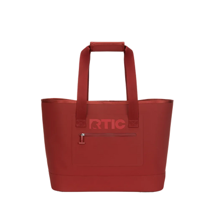 Front customization side of the RTIC Ultra Tough Tote Large in Black Cherry 