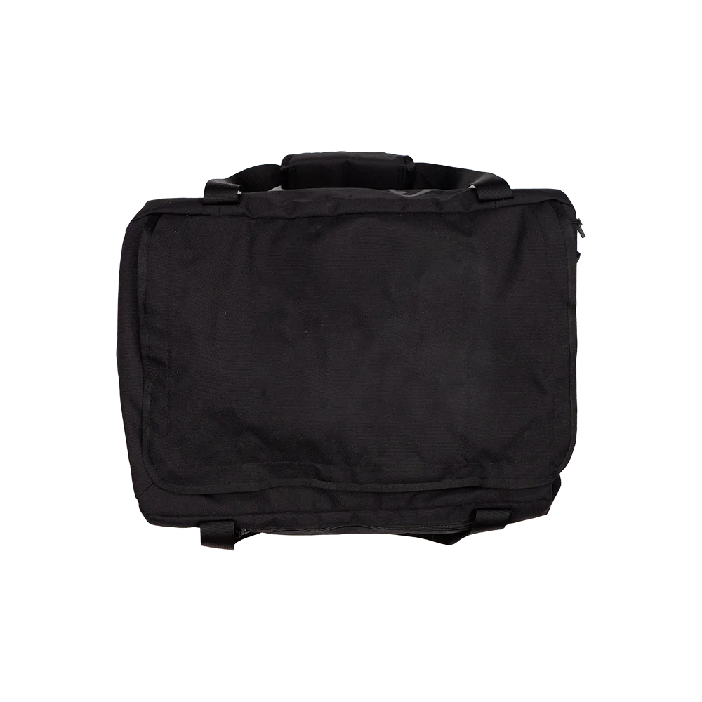 Front customization side of the RTIC Road Trip Duffle Bag Medium in Black 