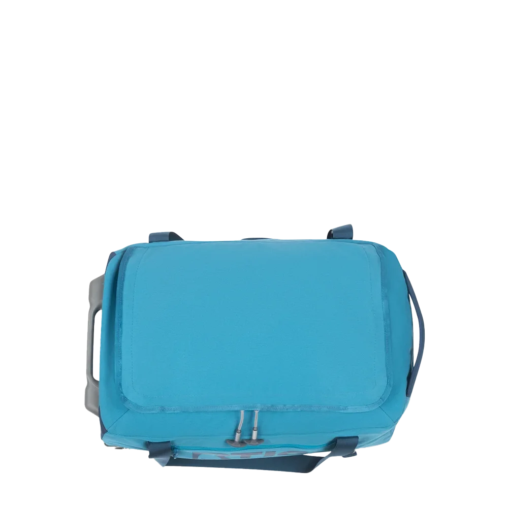 Front customization side of the RTIC Rolling Duffle Bag Medium in Lake Blue 