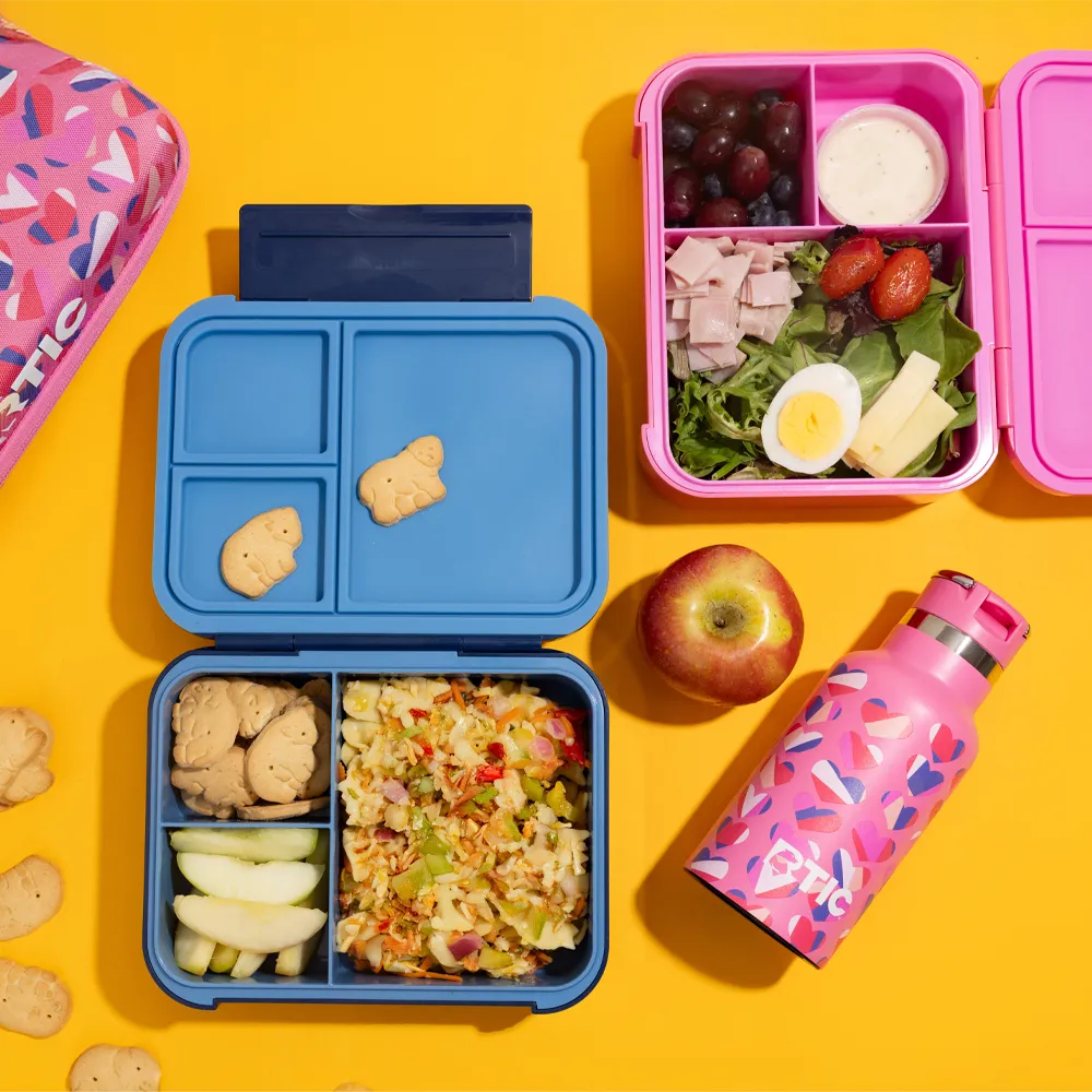 RTIC Day Packer Lunch Containers opened to show packed lunches.