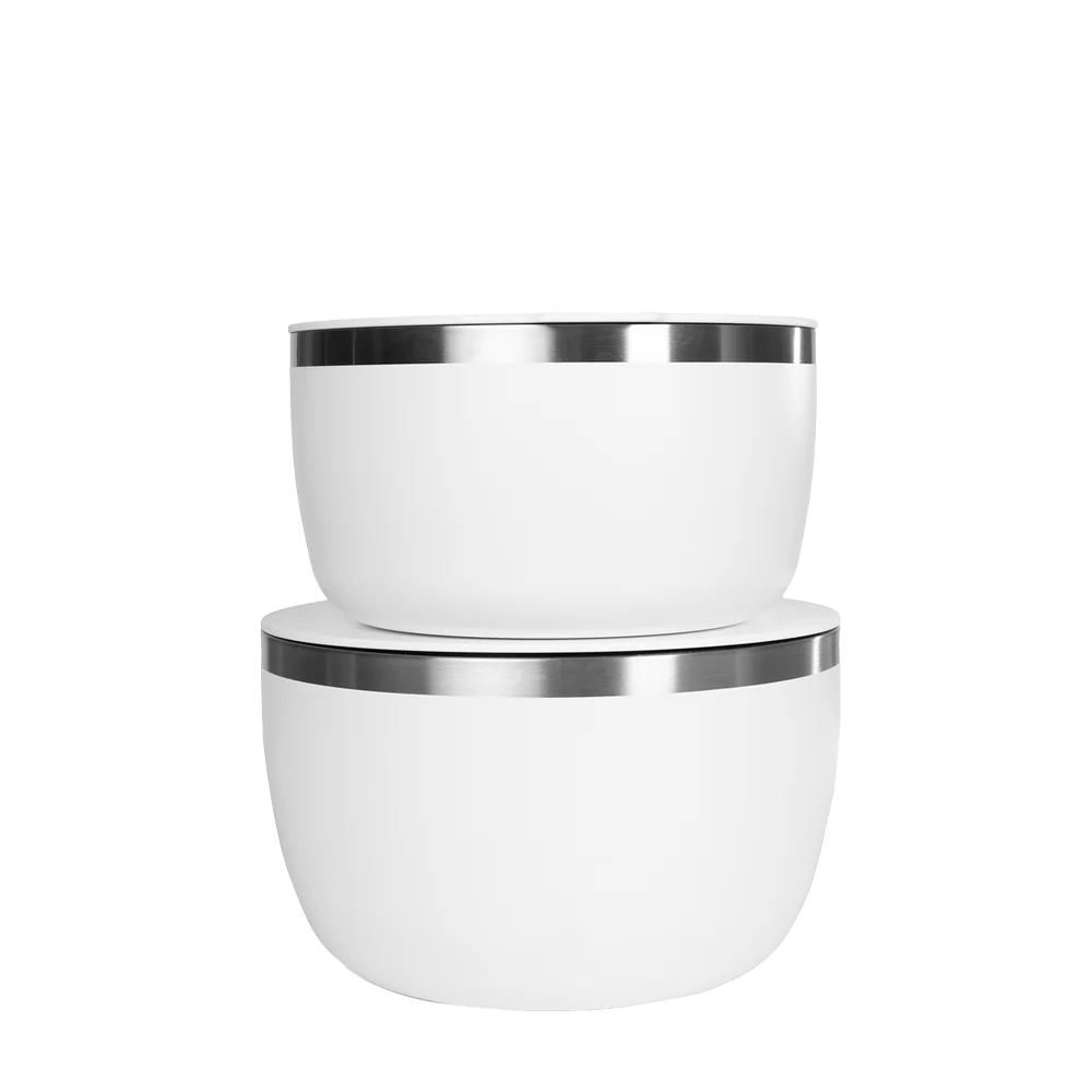 Front customization side of the RTIC Anywhere Bowl Set in White 