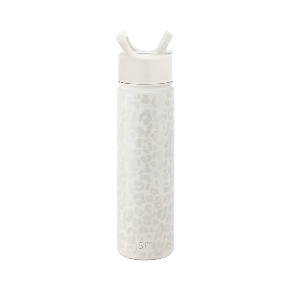 Simple Modern Summit Water Bottle w/ Straw Lid Cream Leopard 22oz