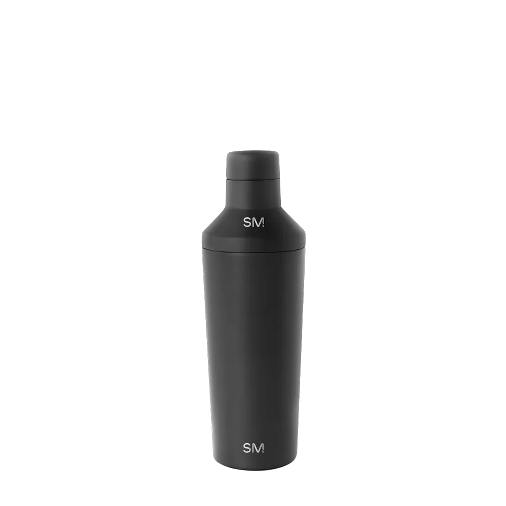 Simple Modern Classic Cocktail Shaker with Jigger Lid 20 oz Midnight Black 