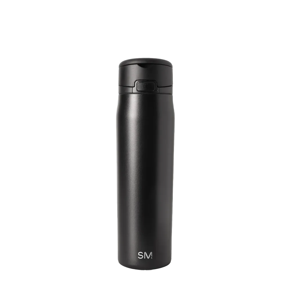 Simple Modern Mesa Loop Bottle with Covered Straw 24 oz Midnight Black 