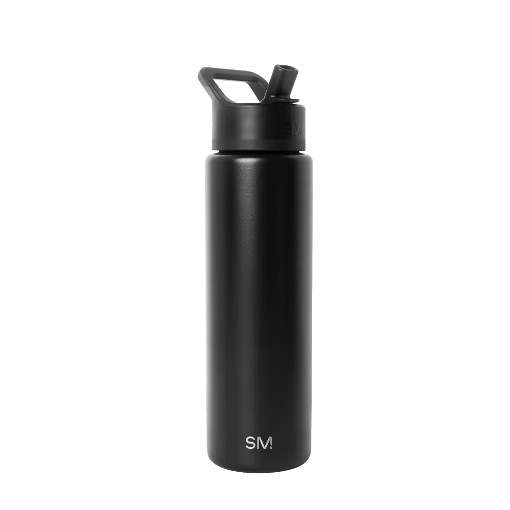 Simple Modern Summit Water Bottle With Straw Lid 30 oz Midnight Black 