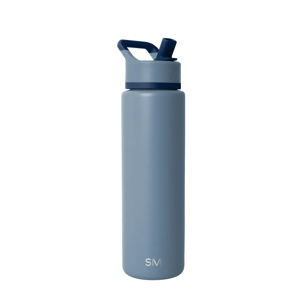 Simple Modern Summit Water Bottle With Straw Lid 30 oz Blue Dune 