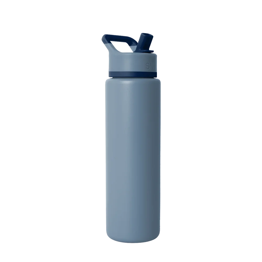 Simple Modern Summit Water Bottle With Straw Lid 30 oz Blue Dune 