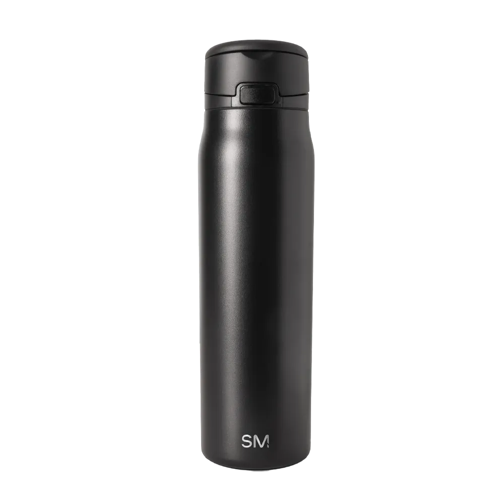 Simple Modern Mesa Loop Bottle with Covered Straw 30 oz Midnight Black 