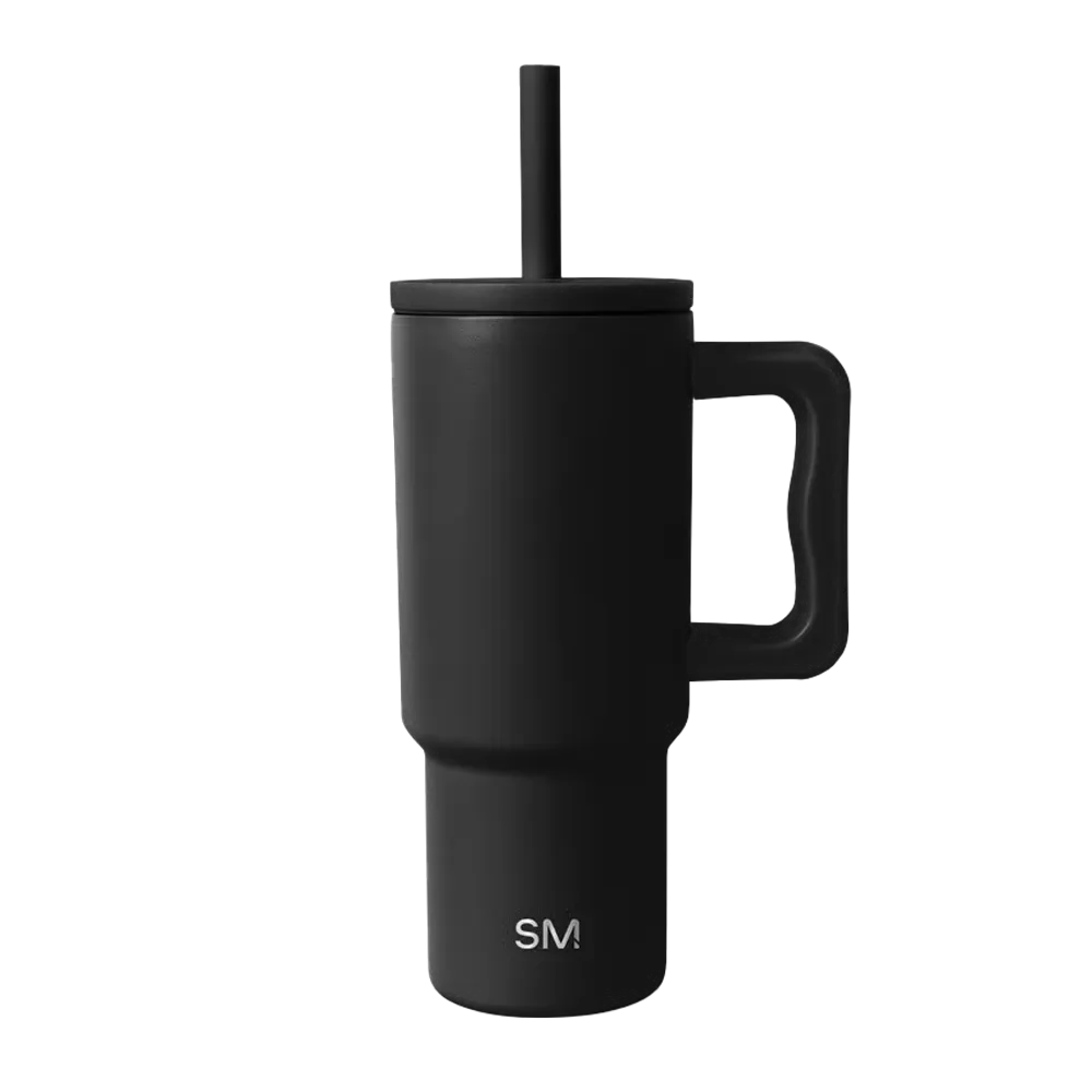 Simple Modern Trek Kids Tumbler with Silicone Straw 24 oz Midnight Black 