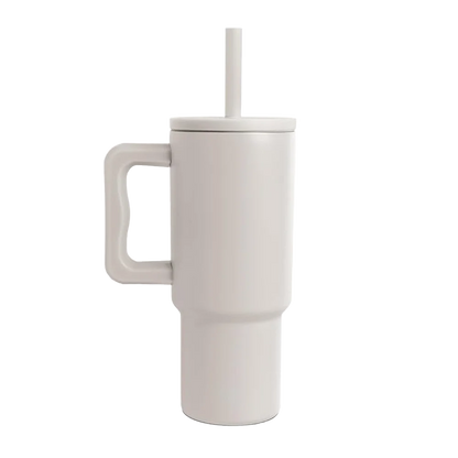 Simple Modern Trek Kids Tumbler with Silicone Straw 24 oz Almond Birch 