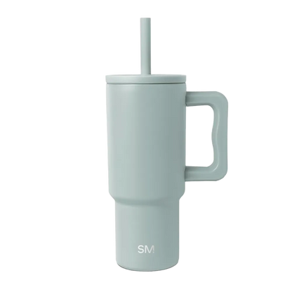 Simple Modern Trek Kids Tumbler with Silicone Straw 24 oz Sea Glass Sage 