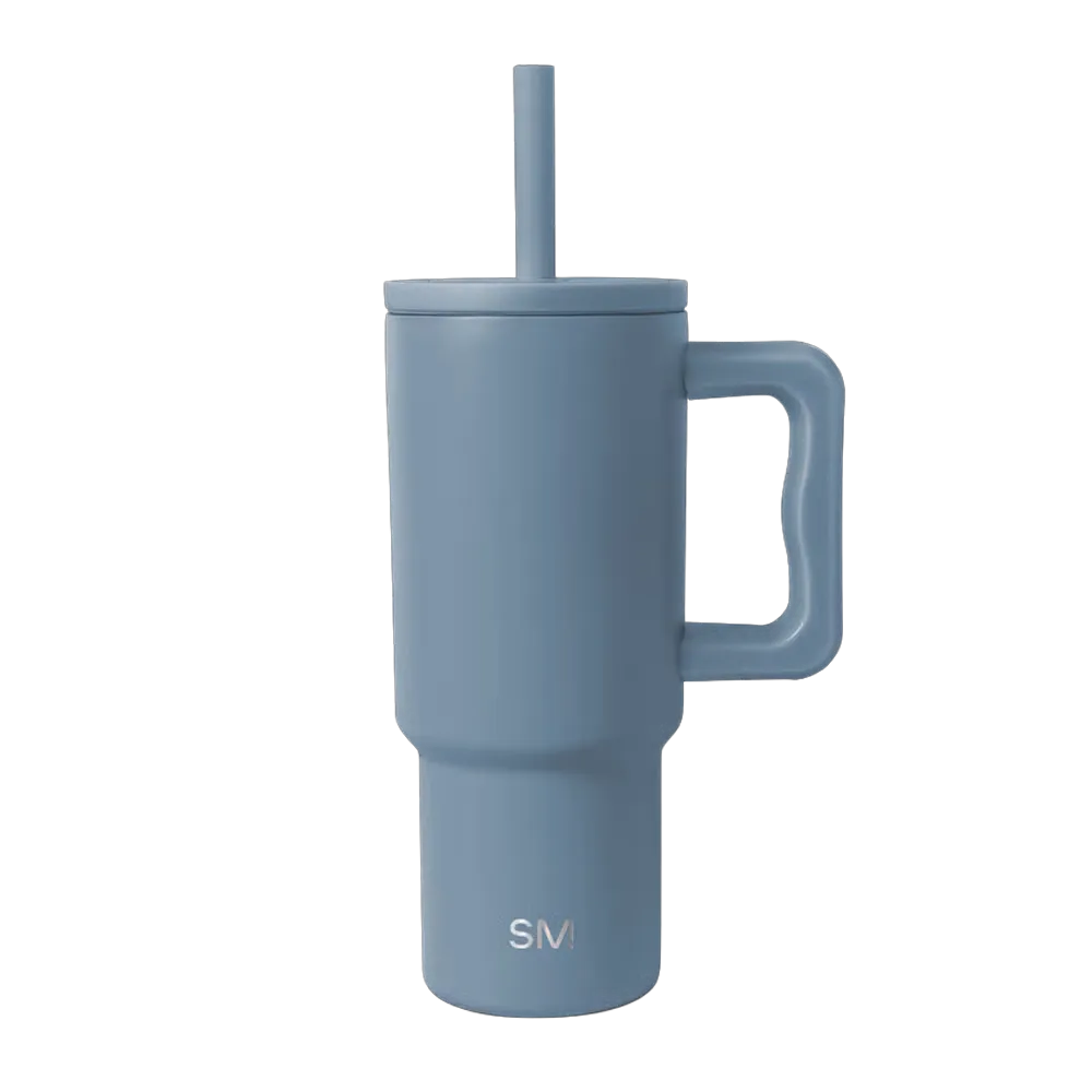 Simple Modern Trek Kids Tumbler with Silicone Straw 24 oz Blue Dune 