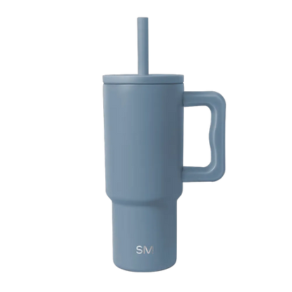 Simple Modern Trek Kids Tumbler with Silicone Straw 24 oz Blue Dune 