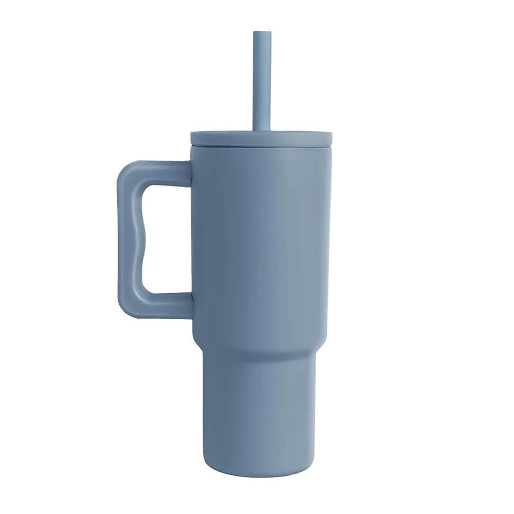 Simple Modern Trek Kids Tumbler with Silicone Straw 24 oz Blue Dune 