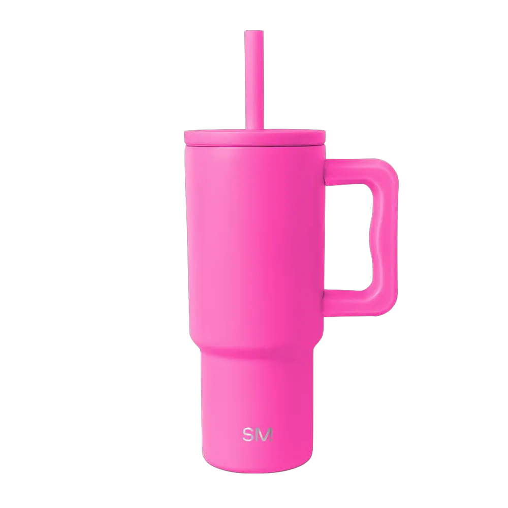 Simple Modern Trek Kids Tumbler with Silicone Straw 24 oz Raspberry Vibes 