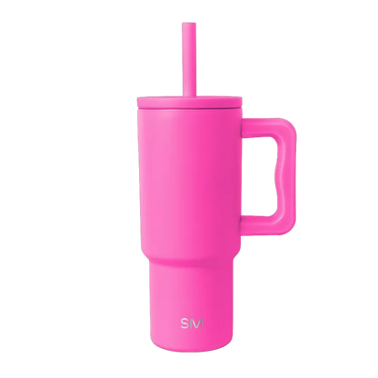 Simple Modern Trek Kids Tumbler with Silicone Straw 24 oz Raspberry Vibes 