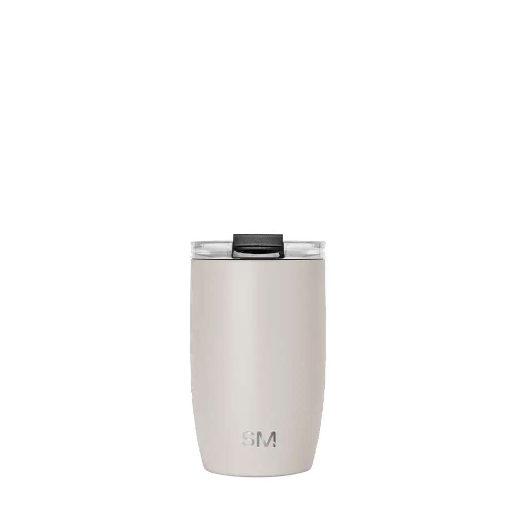Simple Modern Voyager Tumbler with Clear Flip Lid and Straw 12 oz Almond Birch 