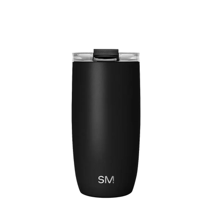 Simple Modern Voyager Tumbler with Clear Flip Lid and Straw 16 oz Midnight Black 