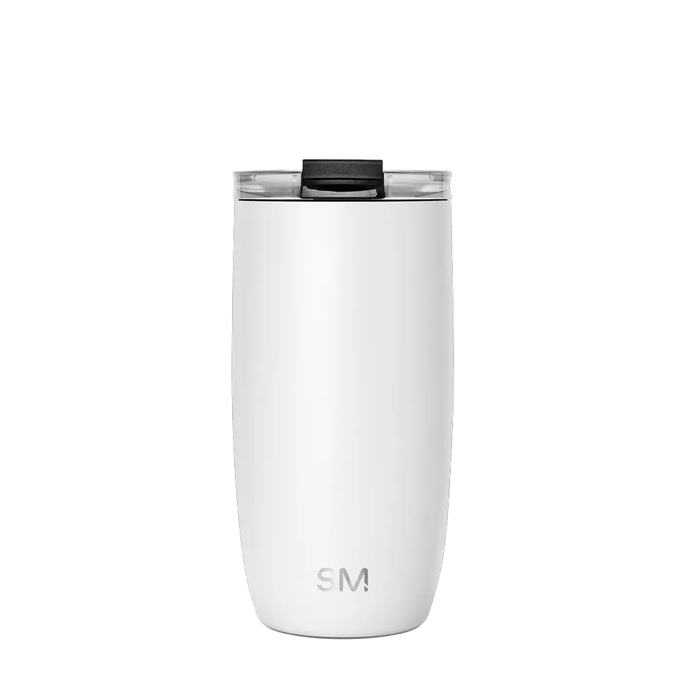 Simple Modern Voyager Tumbler with Clear Flip Lid and Straw 16 oz Winter White 