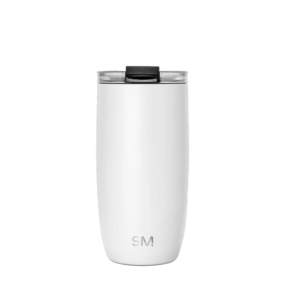 Simple Modern Voyager Tumbler with Clear Flip Lid and Straw 16 oz Winter White 