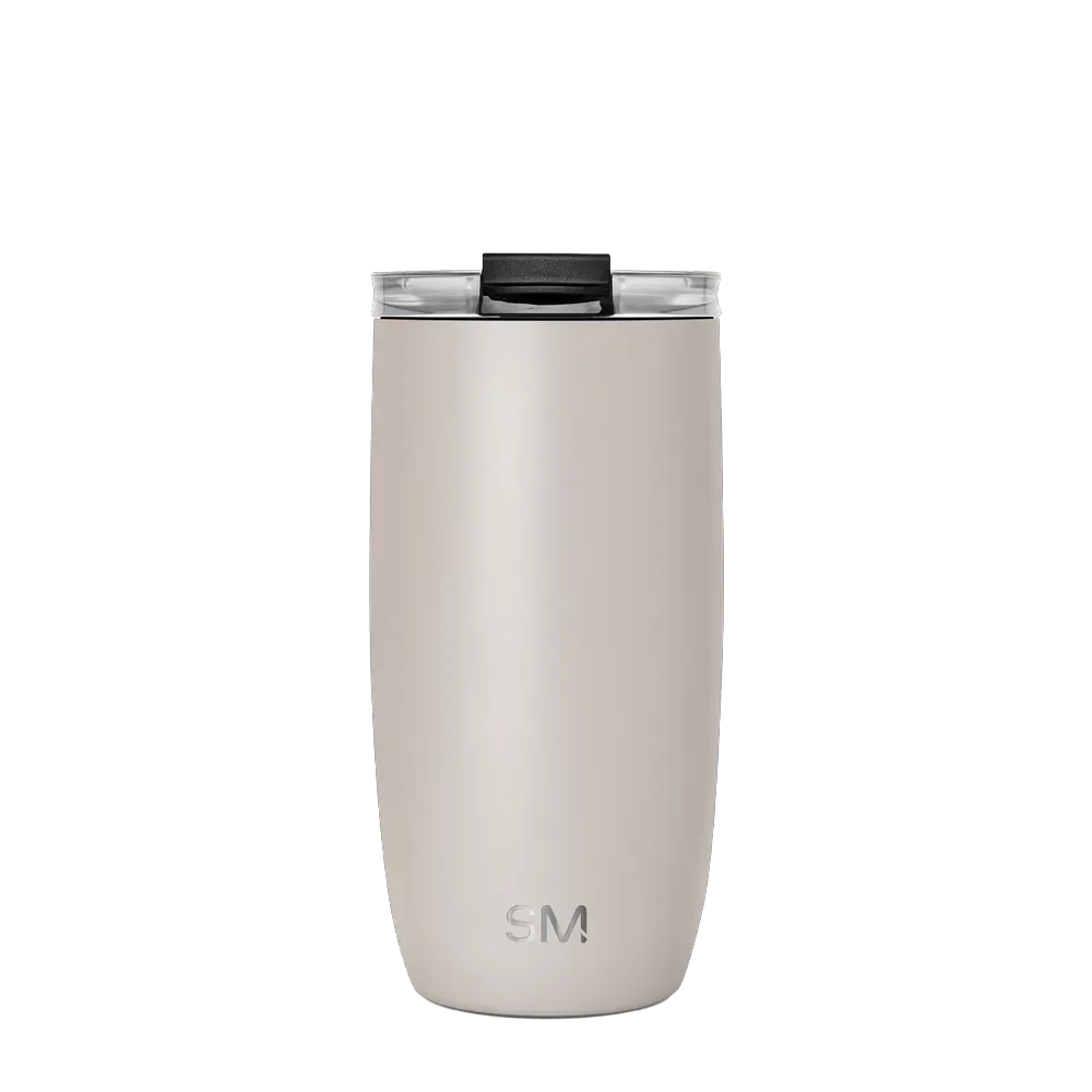 Simple Modern Voyager Tumbler with Clear Flip Lid and Straw 16 oz Almond Birch 