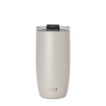 Simple Modern Voyager Tumbler with Clear Flip Lid and Straw 16 oz Almond Birch 