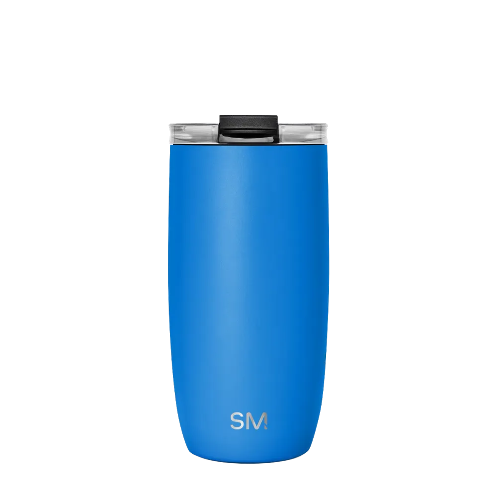 Simple Modern Voyager Tumbler with Clear Flip Lid and Straw 16 oz Supersonic Blue 