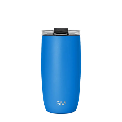 Simple Modern Voyager Tumbler with Clear Flip Lid and Straw 16 oz Supersonic Blue 