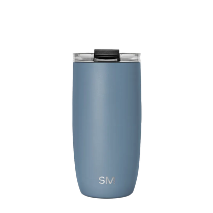 Simple Modern Voyager Tumbler with Clear Flip Lid and Straw 16 oz Blue Dune 