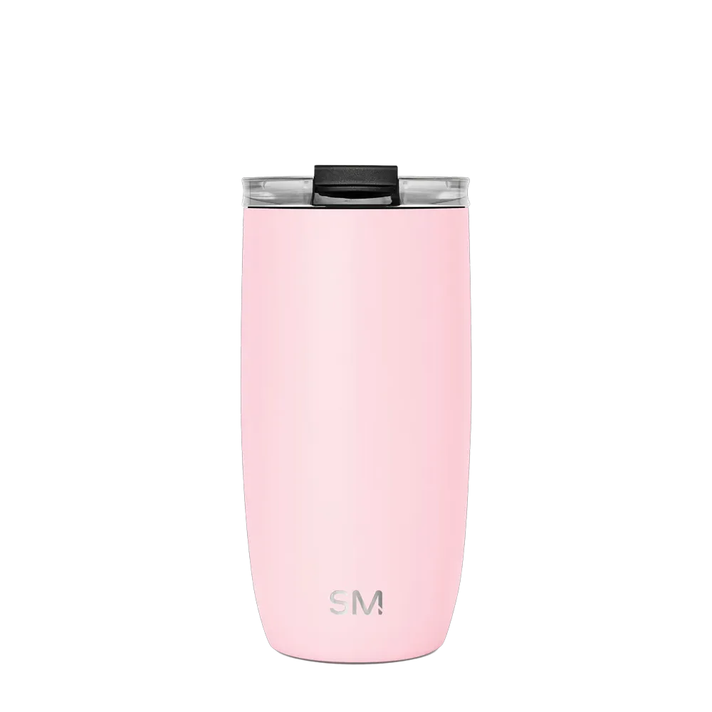 Simple Modern Voyager Tumbler with Clear Flip Lid and Straw 16 oz Blush 