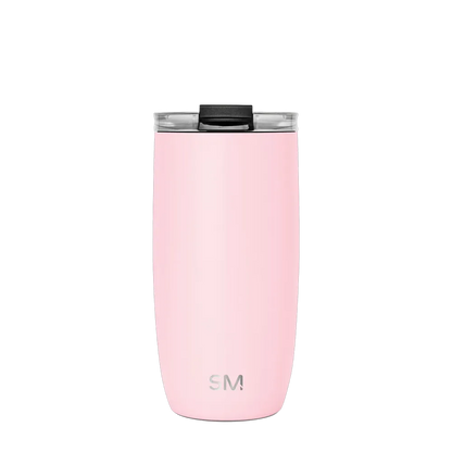 Simple Modern Voyager Tumbler with Clear Flip Lid and Straw 16 oz Blush 