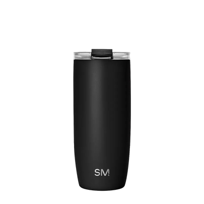 Simple Modern Voyager Tumbler with Clear Flip Lid and Straw 20 oz Midnight Black 