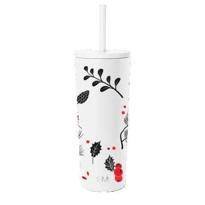 Simple Modern 24 oz Classic Tumbler with Winter Design Cranberry Foliage 