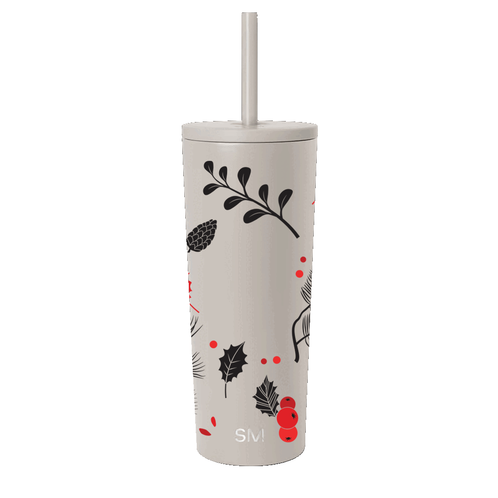 Simple Modern 24 oz Classic Tumbler with Winter Design Cranberry Foliage 