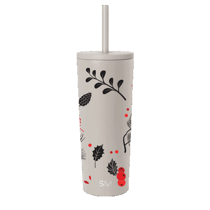 Simple Modern 24 oz Classic Tumbler with Winter Design Cranberry Foliage 