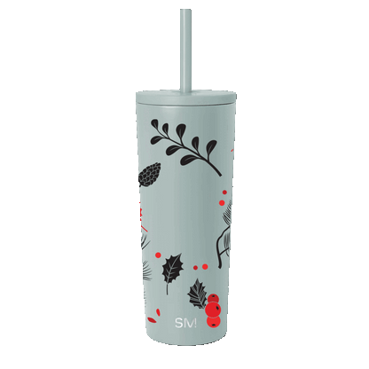 Simple Modern 24 oz Classic Tumbler with Winter Design Cranberry Foliage 